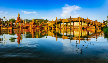 中国云南省景洪市西双版纳告庄大金塔建筑