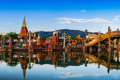 中国云南省景洪市西双版纳告庄大金塔建筑