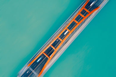 中国湖南长沙俯瞰福元路大桥