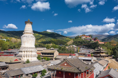 航拍五台山风景区