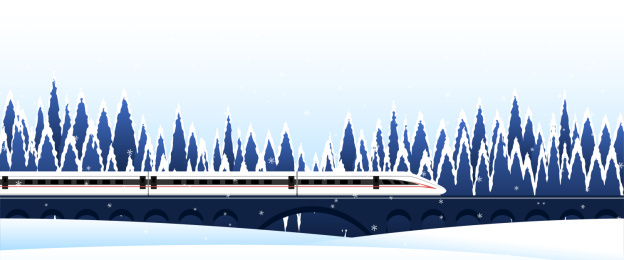 高铁在雪中行驶