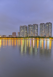 中国广州珠江豪宅夜景灯光