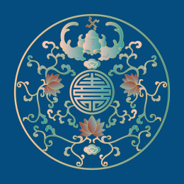 中国风传统底纹蝠纹与团花纹