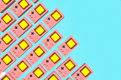 复古游戏机掌机 3D渲染