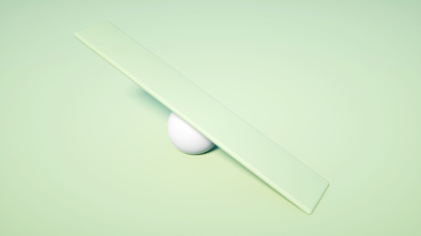 纯色背景中的跷跷板