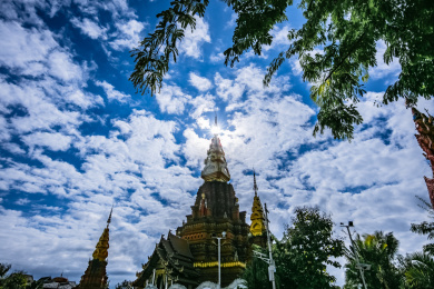 中国云南省景洪市西双版纳告庄大金塔建筑