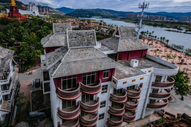 中国云南省景洪市城区民居住宅别墅建筑