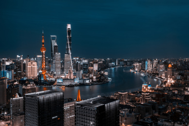 上海外滩陆家嘴CBD风光