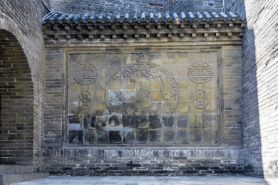 中国河南省巩义市康百万庄园砖雕照壁