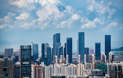 中国广东省深圳市前海自贸区城市风光远景
