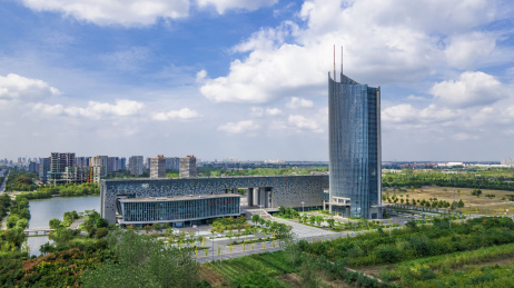 航拍盐城东台王昆大剧院 科创大厦_站酷海洛_正版图片_视频_字体_音乐