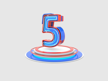 有发光灯带的三维立体数字5