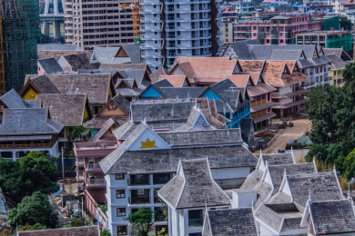 中国云南省景洪市城区民居住宅别墅建筑