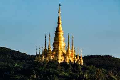 中国云南省景洪市西双版纳庄凯大金塔建筑