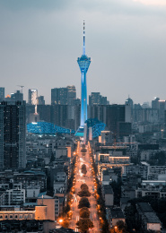 中国四川省成都电视塔夜景