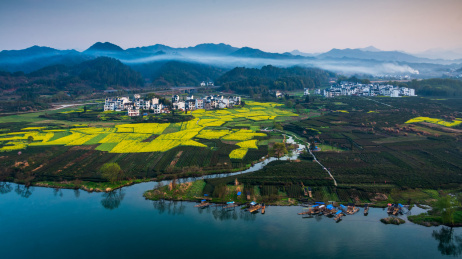 中国江西上饶婺源月亮湾风光