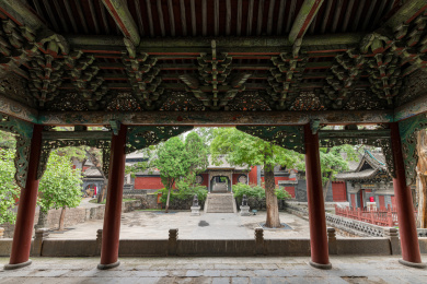 山西太原晋祠博物馆中国古建筑景观