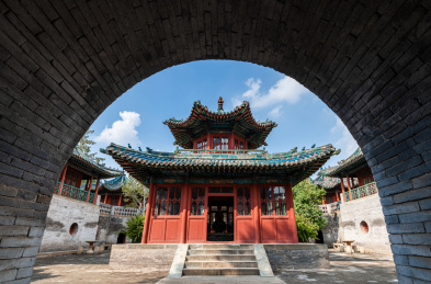 中国山西省太原纯阳宫中国古建筑景观
