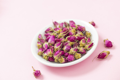 玫瑰花茶粉色莫兰迪色系背景