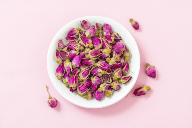 玫瑰花茶粉色莫兰迪色系背景