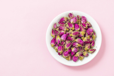 玫瑰花茶粉色莫兰迪色系背景