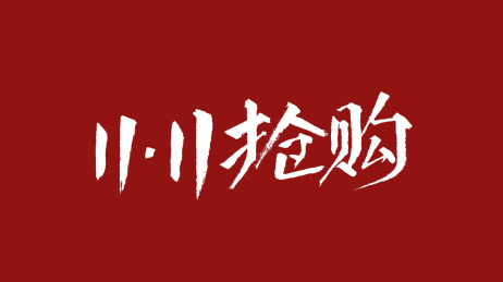 1111抢购汉字书法字体设计中国风