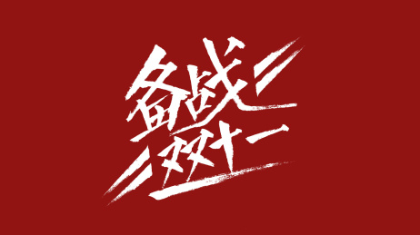 备战双十一汉字书法字体设计中国风