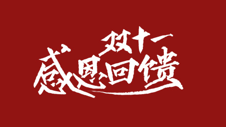 双十一感恩回馈汉字书法字体设计中国风