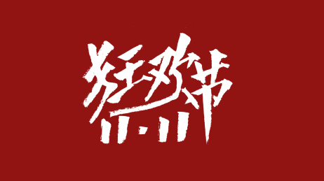 1111狂欢节汉字书法字体设计中国风
