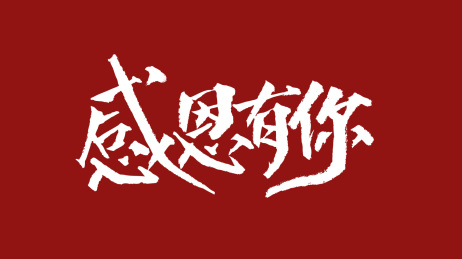 感恩有你汉字书法字体设计中国风