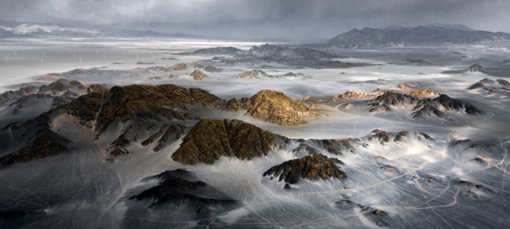 中国青海西部黑山风蚀脊地貌