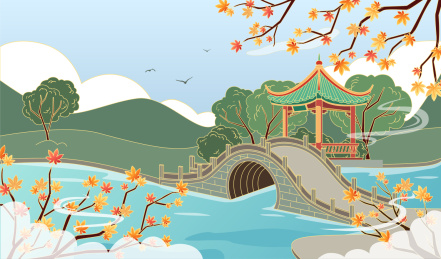 廋西湖二十桥红叶