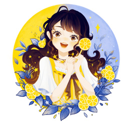 手拿棒棒糖的元气少女