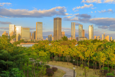 福建省福州市闽江北金融区高楼建筑