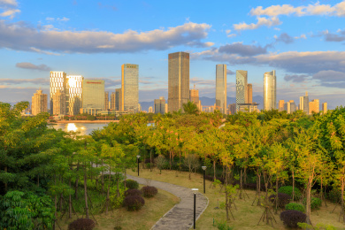 福建省福州市闽江北金融区高楼建筑