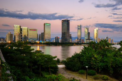 福建省福州市闽江北金融区高楼建筑