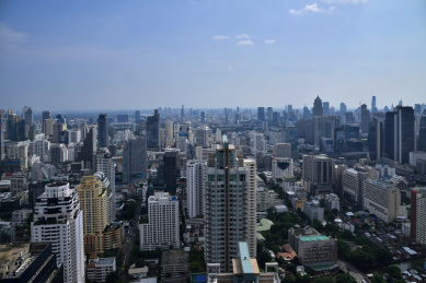 东南亚泰国曼谷市中心城市建筑风光