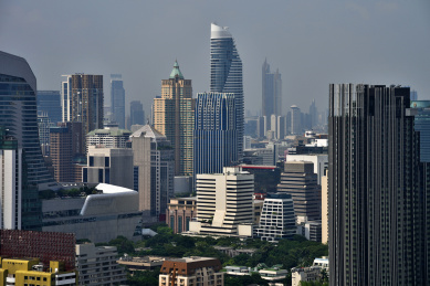 东南亚泰国曼谷市中心城市建筑风光