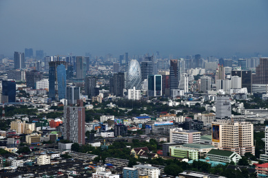 东南亚泰国曼谷像素大厦城市建筑风光