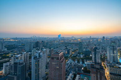 中国江苏南京新街口夜景城市风光全景高清图