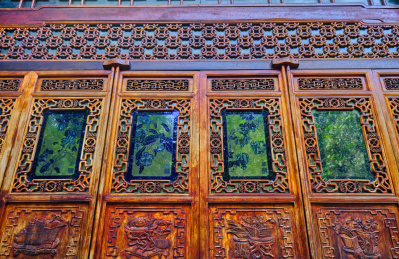 中国广州六榕寺旅游景区中式门窗景观