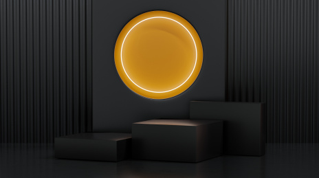 产品展示平台概念。 3d渲染。