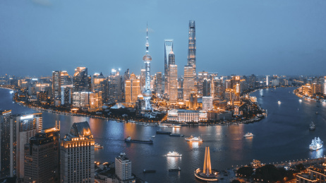 上海陆家嘴上帝视角