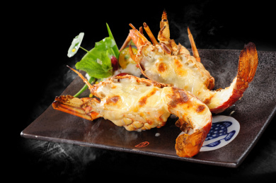 海胆酱焗开边龙青