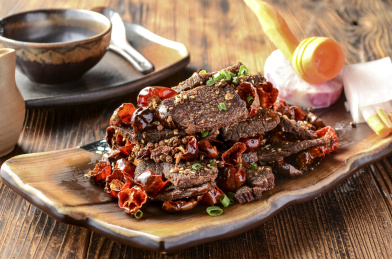 炒牛肉干巴