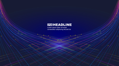 纵横交错的彩色线条构成的线路空间感背景。