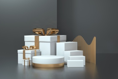 3D渲染的几何图形场景图