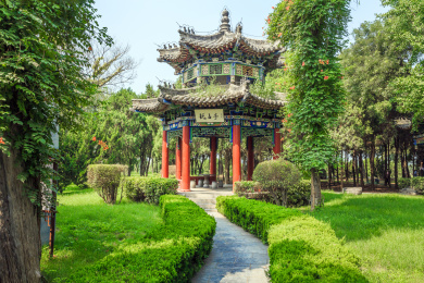 中国河南省汤阴周文王羑里城玩占亭