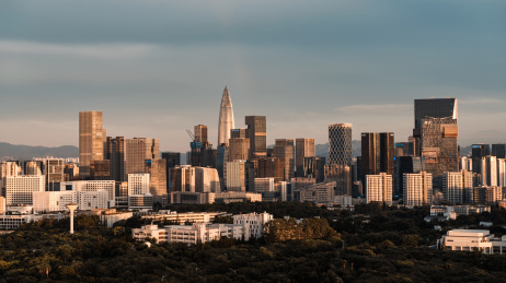 深圳市南山区科技园黄昏天际线
