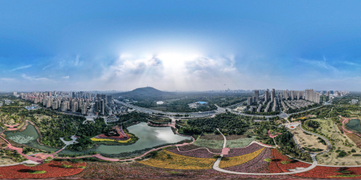 中国安徽合肥蜀山四季花海公园球面全景